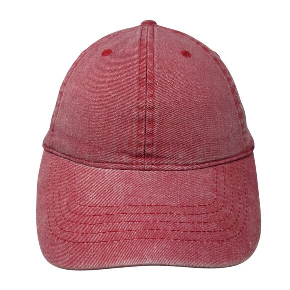 Unbranded Strapback Hat Red One Size Adjustable Casual Blank Outdoor - Picture 1 of 9
